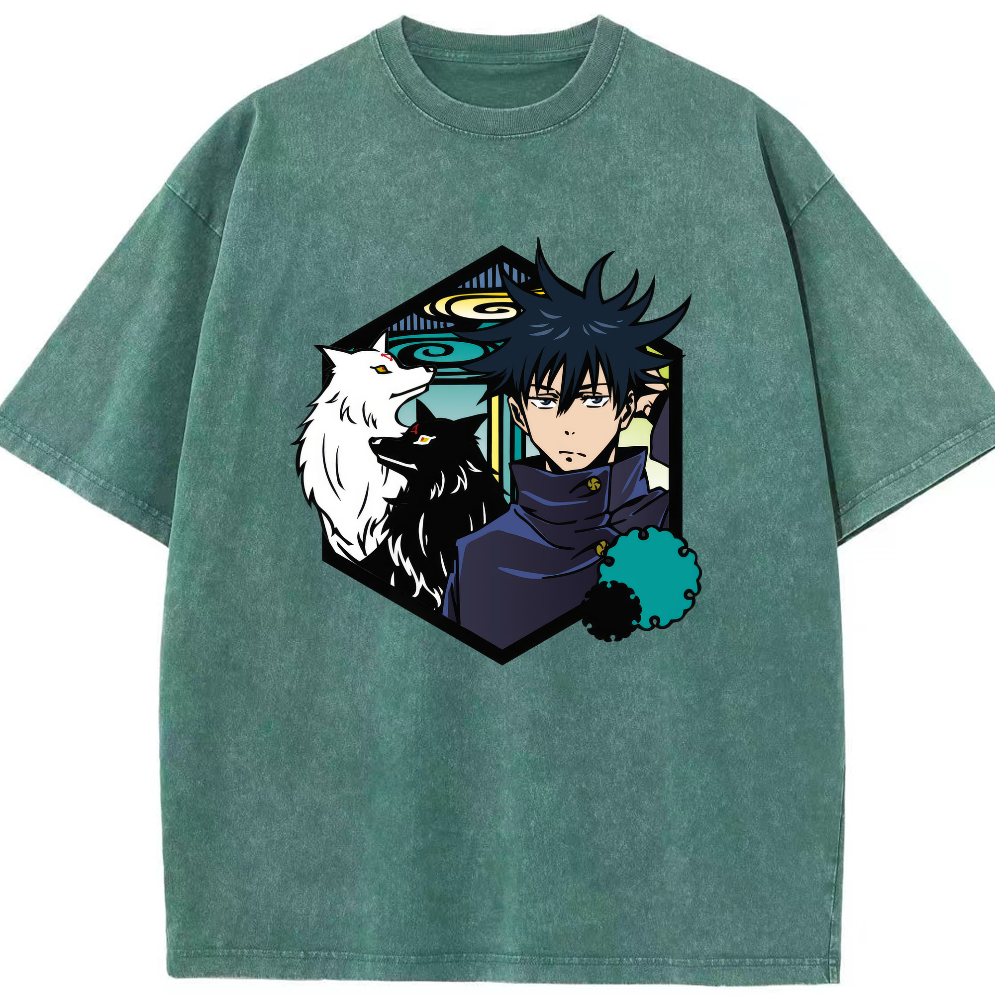 （画像用） 呪術廻戦 Jujutsu Kaisen 綿100% ヴィンテージ風 半袖Tシャツ（フロントプリント）